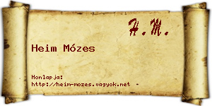 Heim Mózes névjegykártya